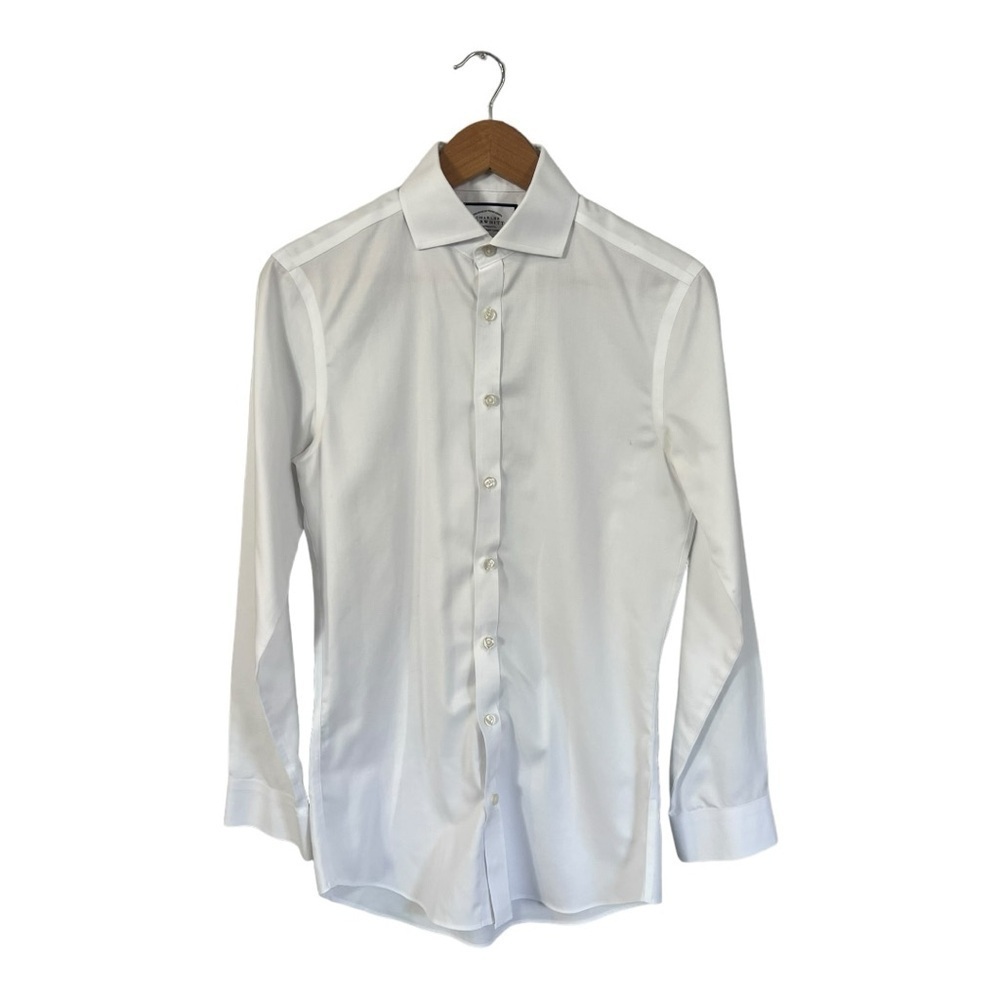 Charles Tyrwhitt Super Slim Fit Non Iron 16.5/36 Solid White Long Sleeve
